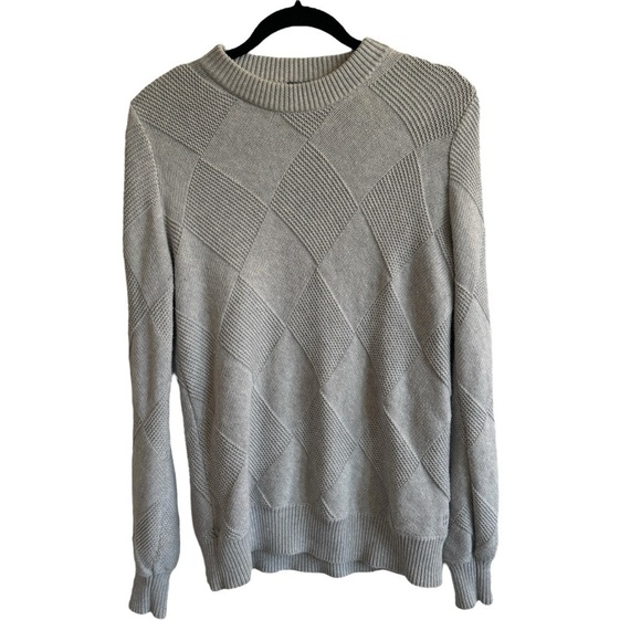 SWEATY BETTY Diamond Knitted Jumper, Cotton/Wool, Light Gray, Size S - Picture 3 of 8